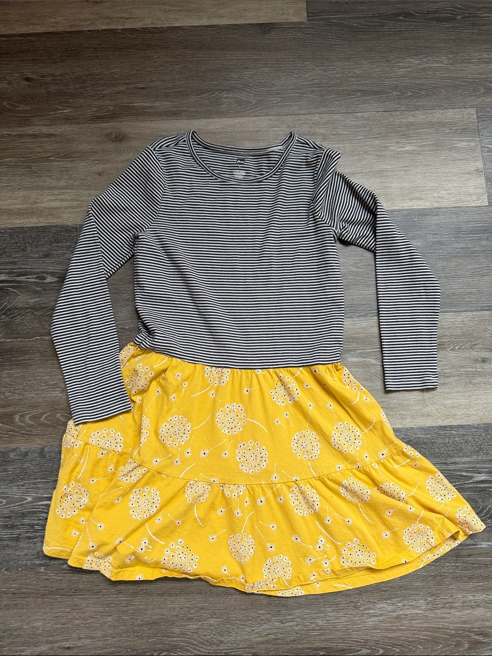 Yellow Floral Eyelet Print Dress
